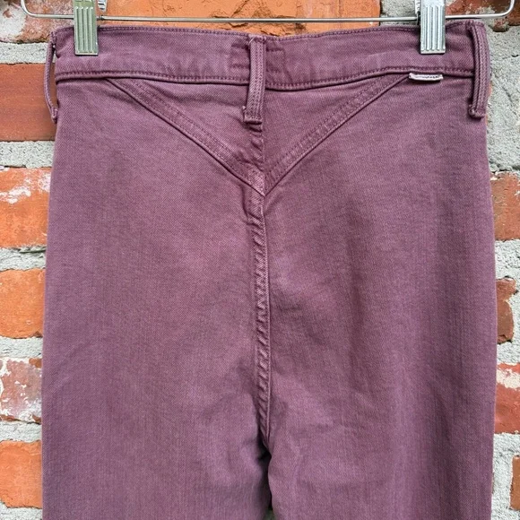 Mother The Rocky Rider Skimp High Rise‎ Skinny Jeans Mauve Wine Size 25 - Picture 4 of 12